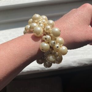 Forever 21 Classic Cream Pearl Cluster Bracelet - Women Jewelry